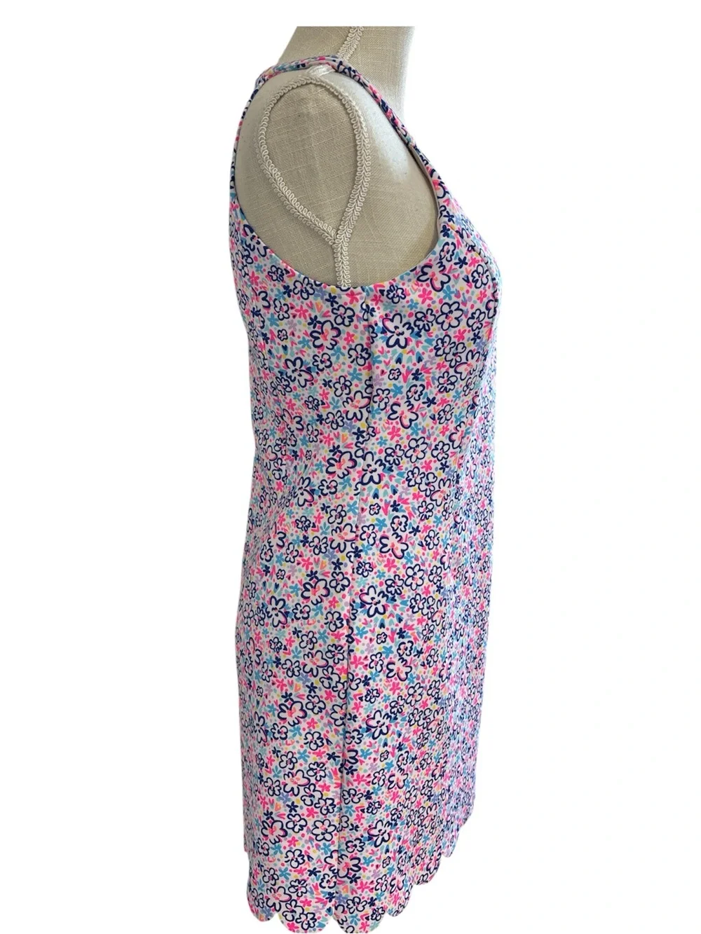 Lilly Pulitzer Girls Floral Halter Sheath Dress in Pink & Blue Sz/16 Woman/S